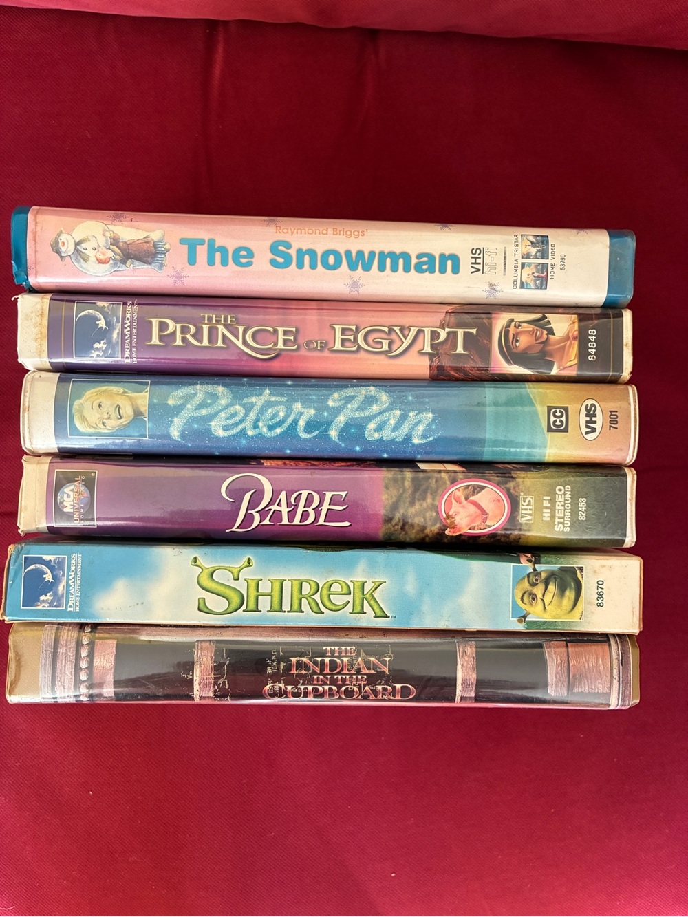 6 kids VHS tapes